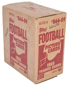 1989 Topps Traded Football Factory Sealed Case (50 Complete Sets) - Barry Sanders, Troy Aikman, Deion Sanders Rookie Cards!